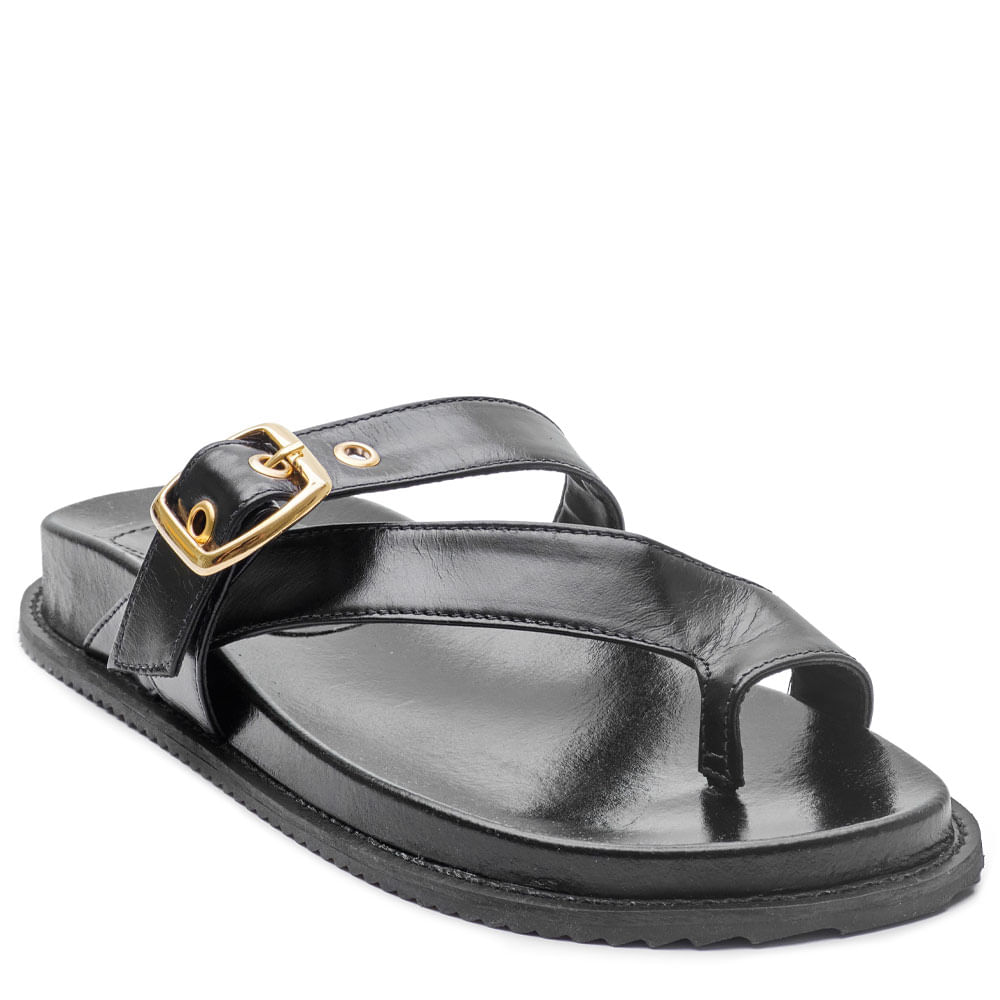 sandalia m|s couro bulgari preto 1776-2